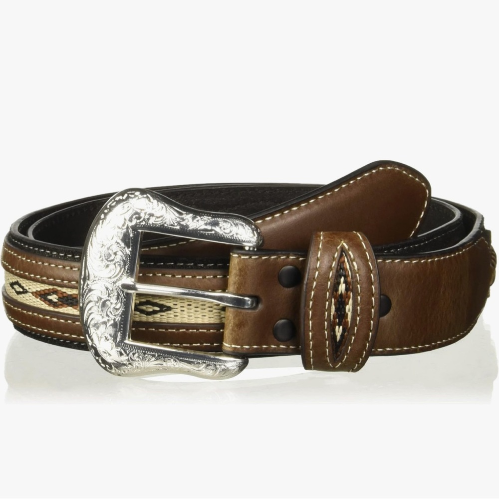 Nocona Belt Co Black and Brown Western Belt